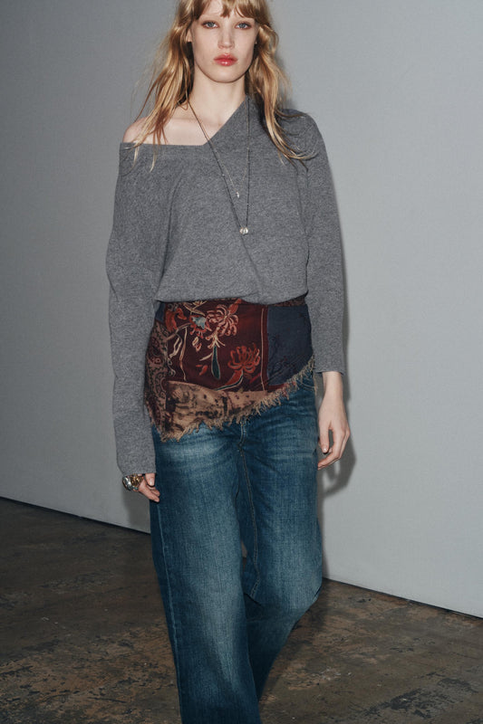 PRINTED FRINGED BANDANA