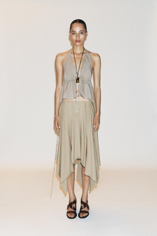 ASYMMETRIC MIDI SKIRT