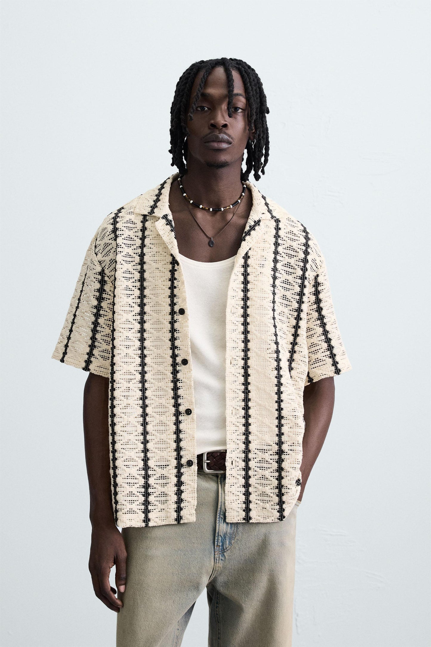 TEXTURED CROCHET SHIRT