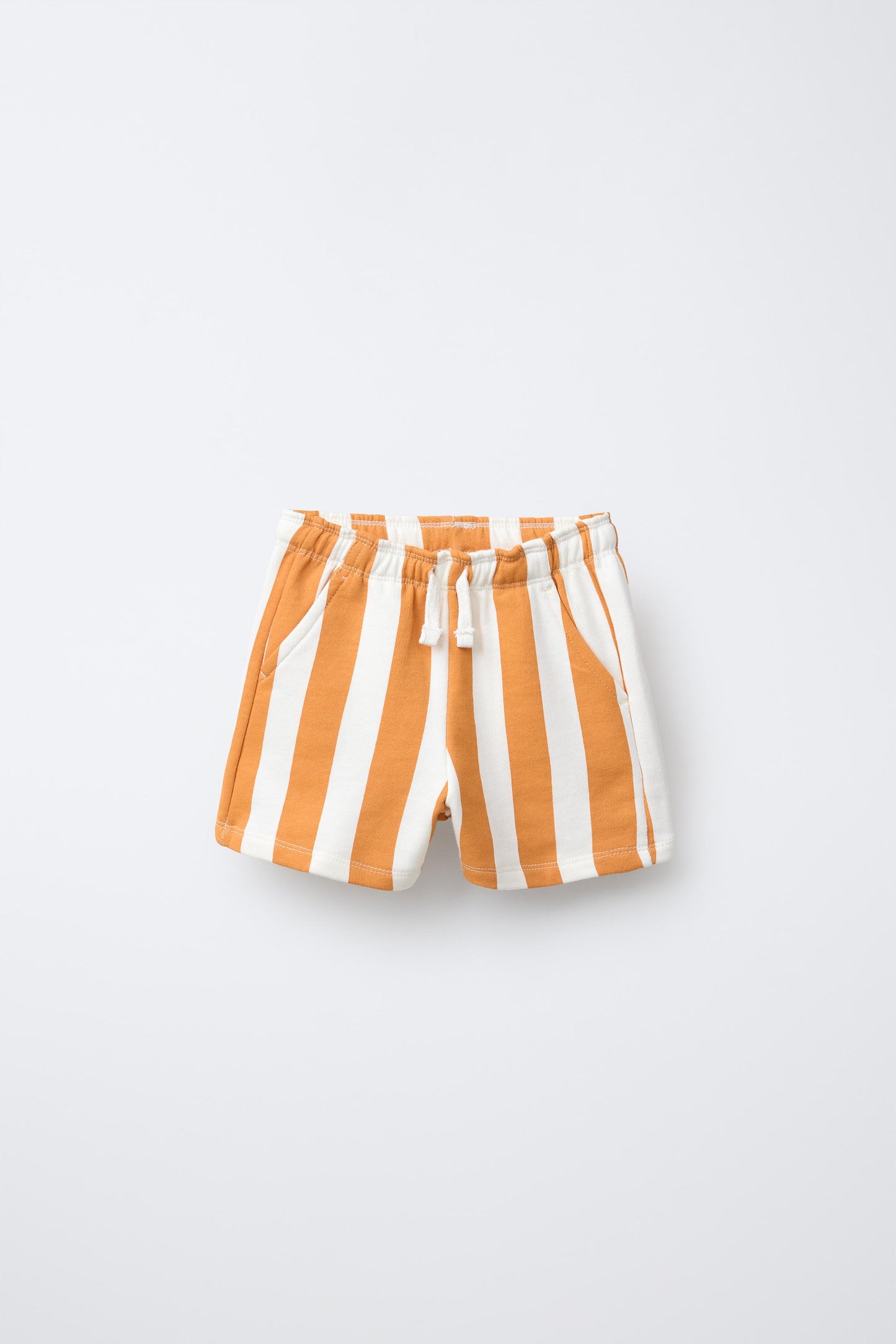 STRIPED STRAIGHT PLUSH SHORTS