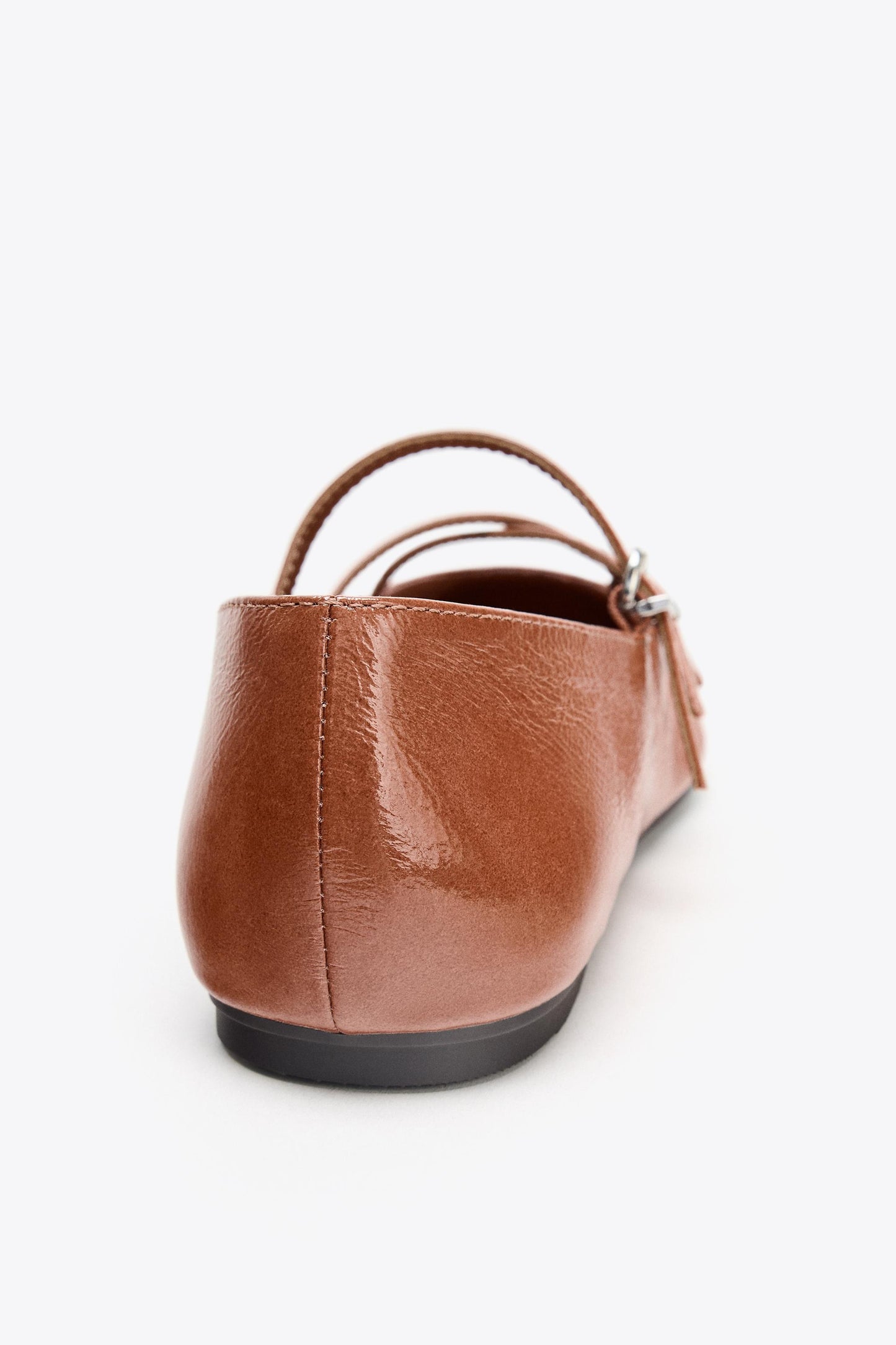 LEATHER SQUARE TOE BALLET FLATS