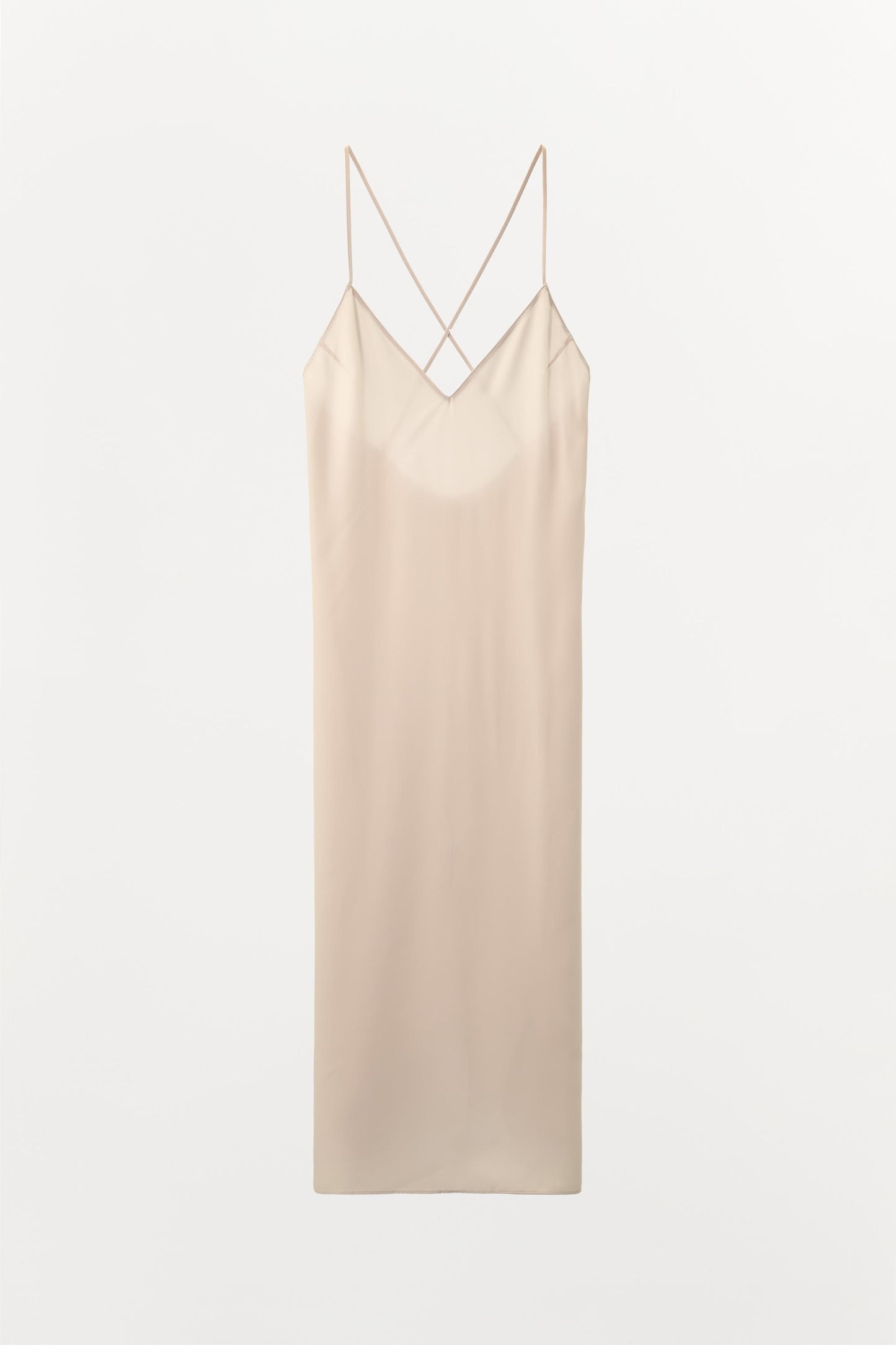 MULTIPOSITION STRAP LONG LINED DRESS