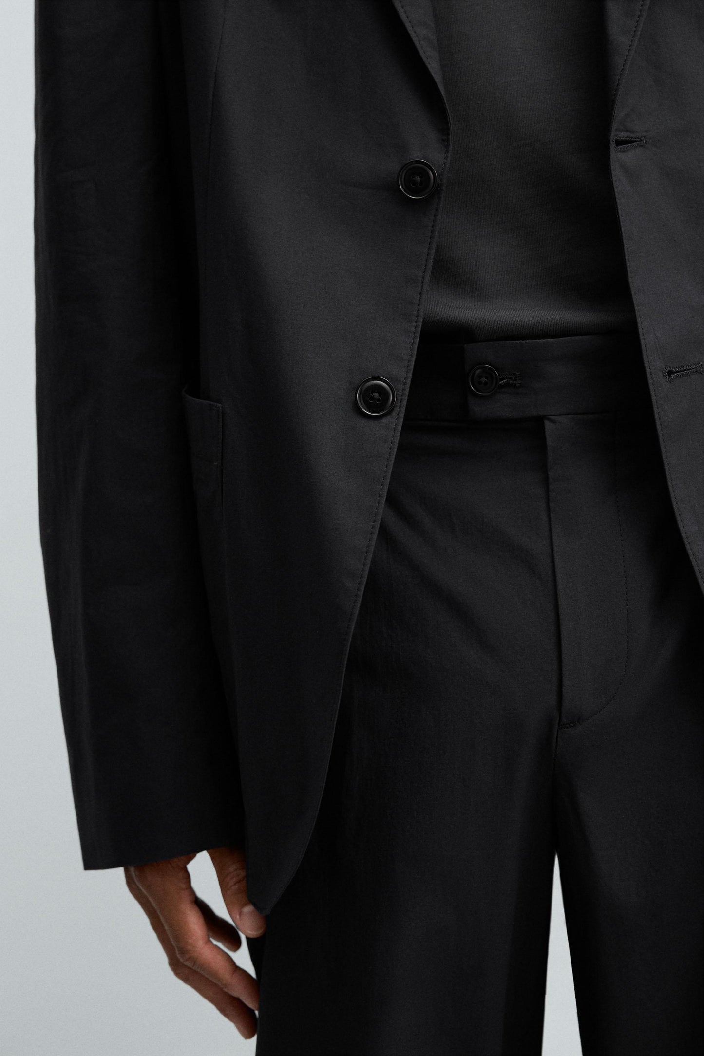 POPLIN SUIT PANTS