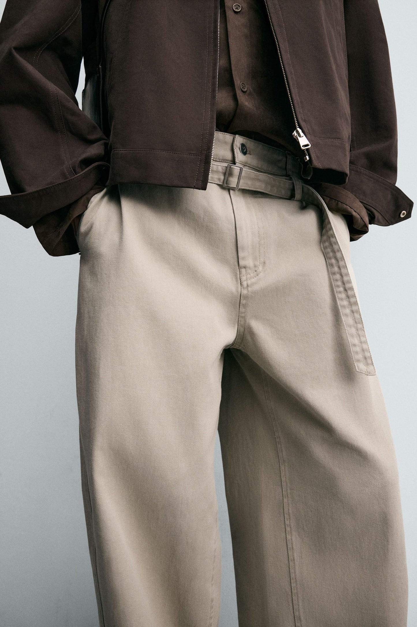 WIDE BALLOON FIT PANTS WITH BELT