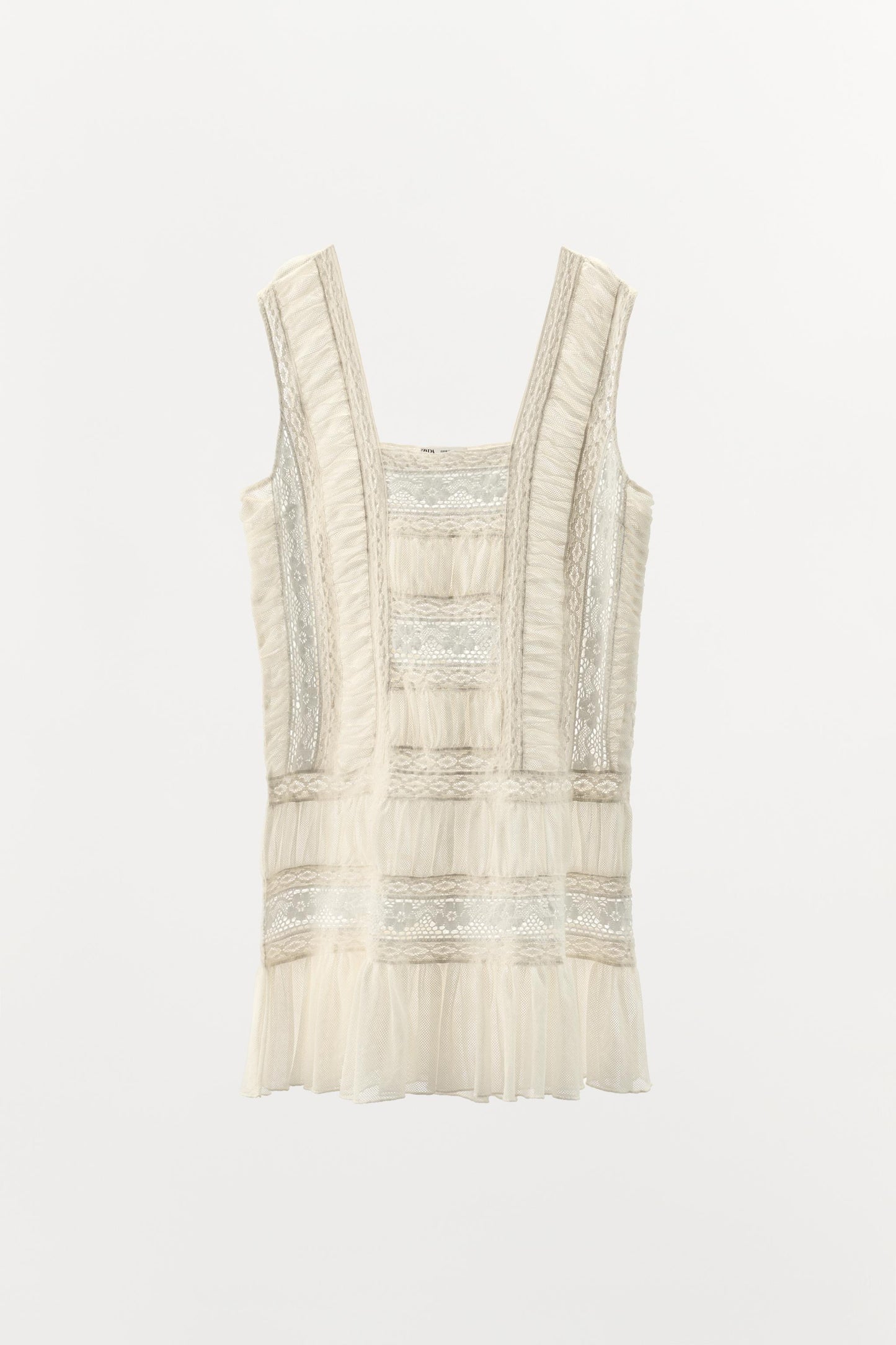 PLEATED LACE DRESS