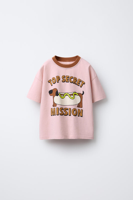 CONTRAST PRINT T-SHIRT