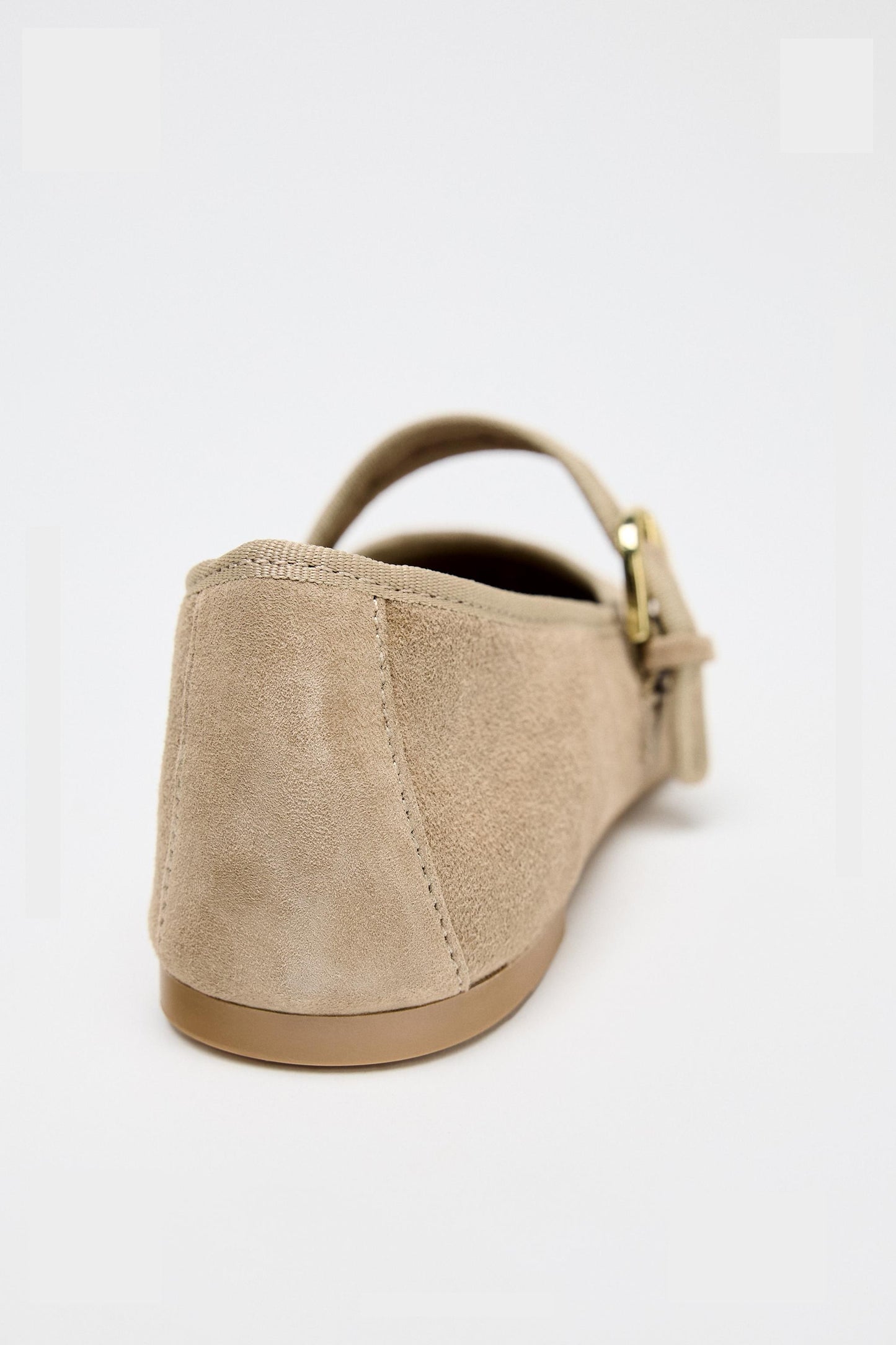 SUEDE STRAP BALLET FLATS