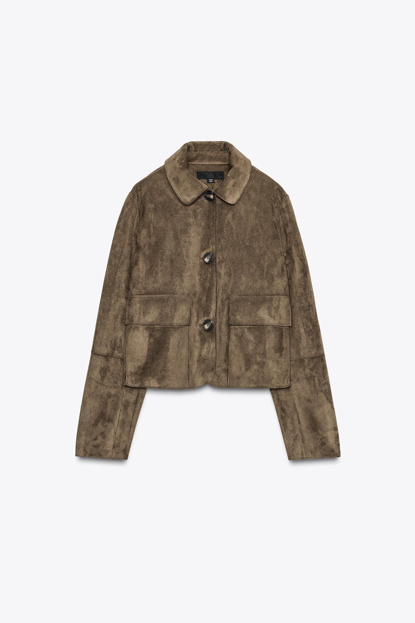 FAUX SUEDE CROPPED JACKET