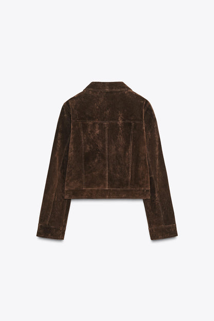 100% LEATHER SHORT JACKET
