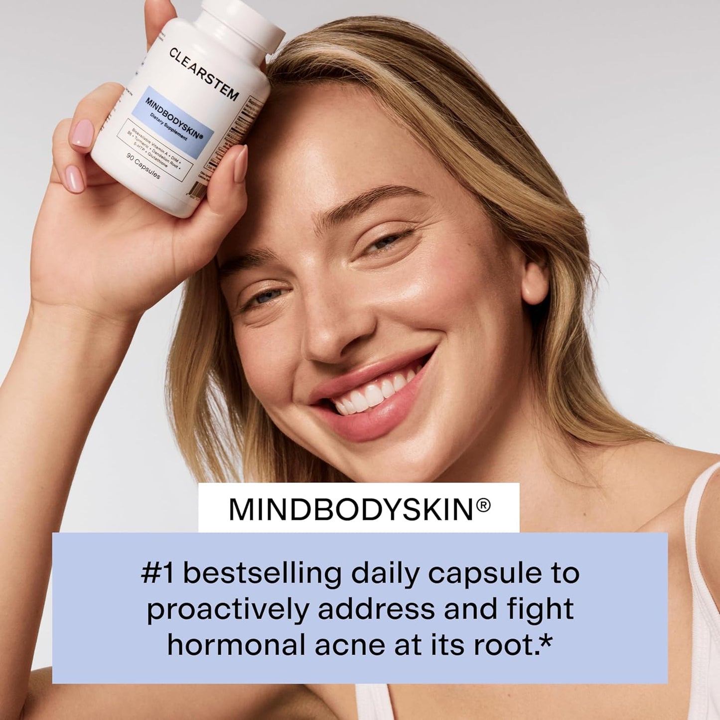 CLEARSTEM -  Hormonal Acne Supplement (5-HTP) - Natural DIM Supplement - Skin Care Vitamins - Hormone Balance, Antioxidants - Gluten Free, Cruelty Free - 30 Servings, 90 Capsules-Shop