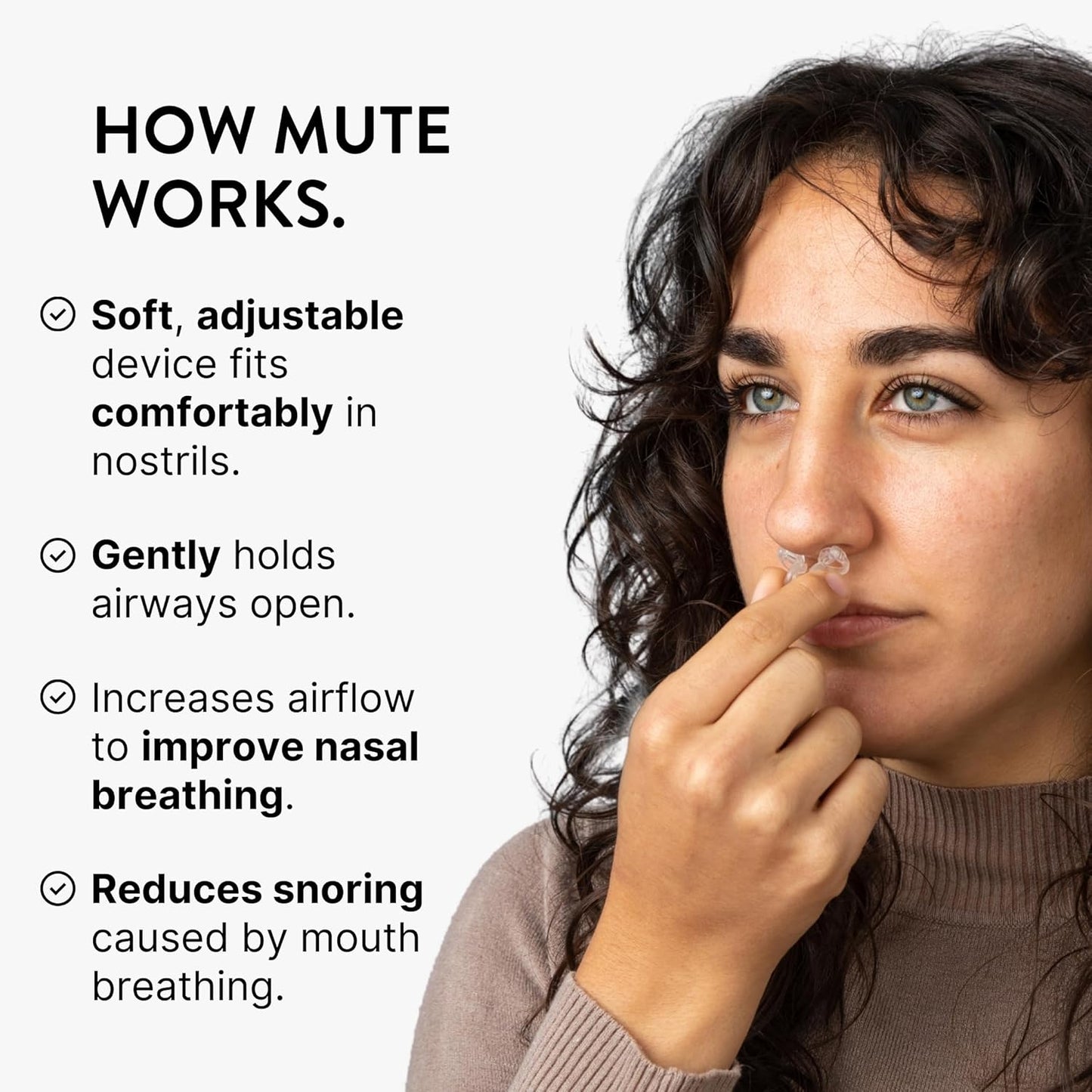 Rhinomed Mute Nasal Dilator Snoring Solution | Starter Pack | Snore Less & Sleep Better | Nasal Strip Alternative | Comfortable Breathing Aids for Better Sleep & Improved Airflow