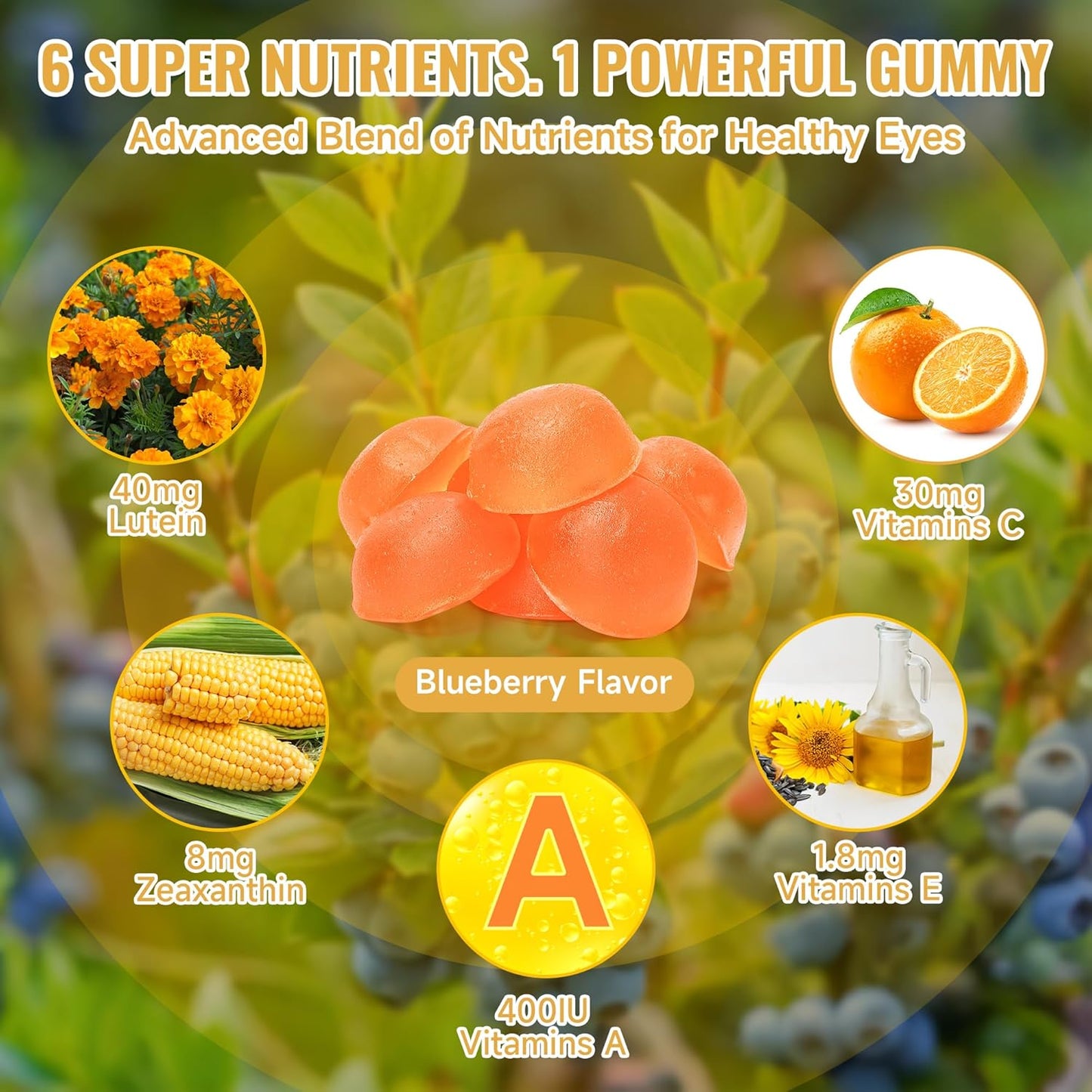 Lutein Gummies for Eye Health – Vision Support Eye Vitamins | Blueberry Flavor | 60 Gummies-Shop