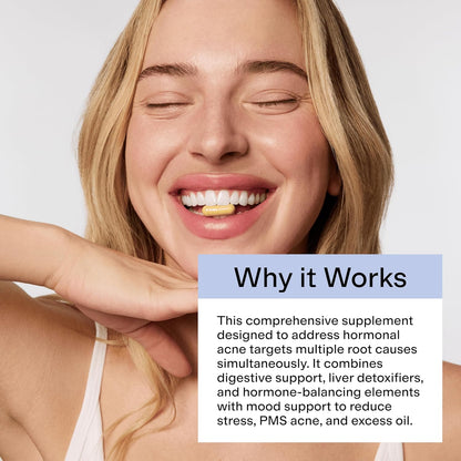 CLEARSTEM -  Hormonal Acne Supplement (5-HTP) - Natural DIM Supplement - Skin Care Vitamins - Hormone Balance, Antioxidants - Gluten Free, Cruelty Free - 30 Servings, 90 Capsules-Shop
