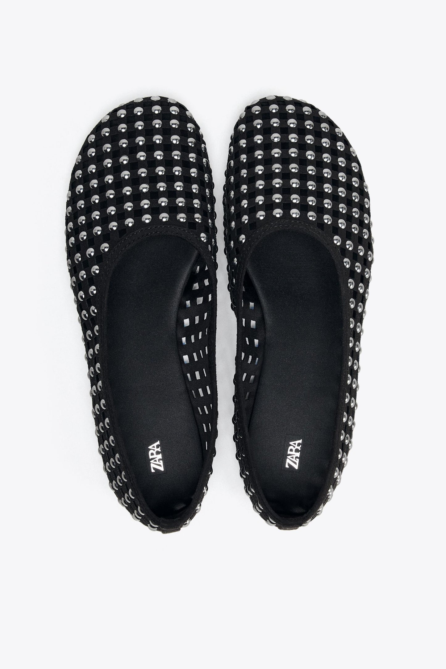 STUDDED MESH MARY JANES