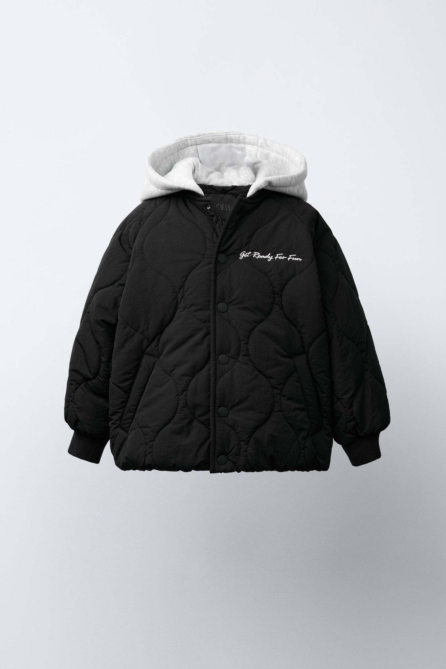 WATER REPELLENT HOODED PADDED BOMBER JACKET