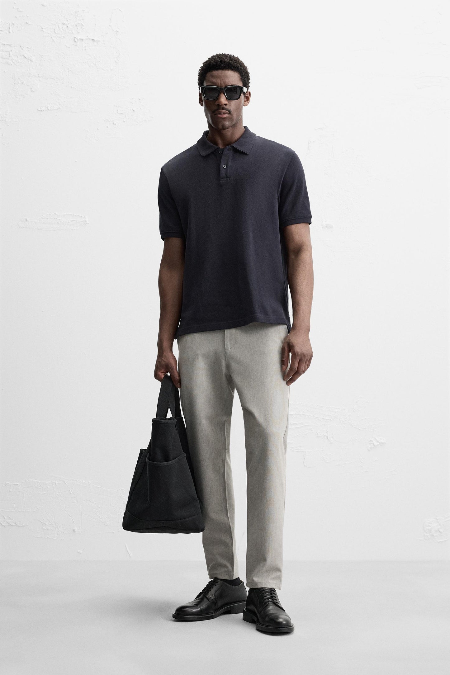 TEXTURED STRETCH PANTS