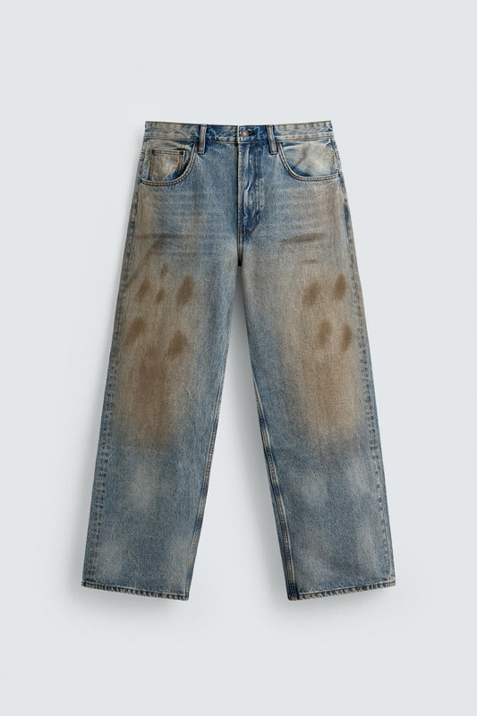 VINTAGE EFFECT BAGGY FIT JEANS