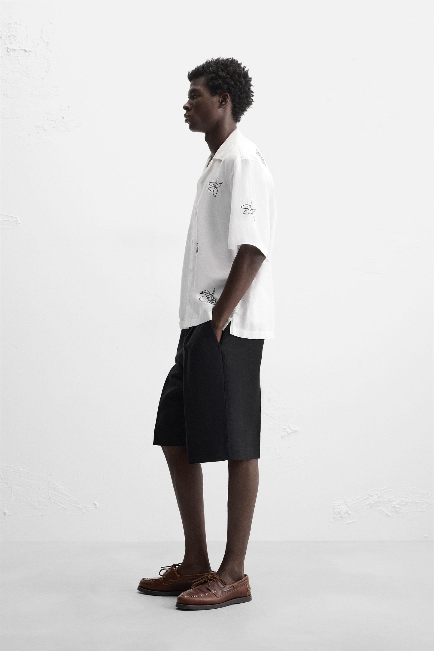 EMBROIDERED COTTON LINEN SHIRT