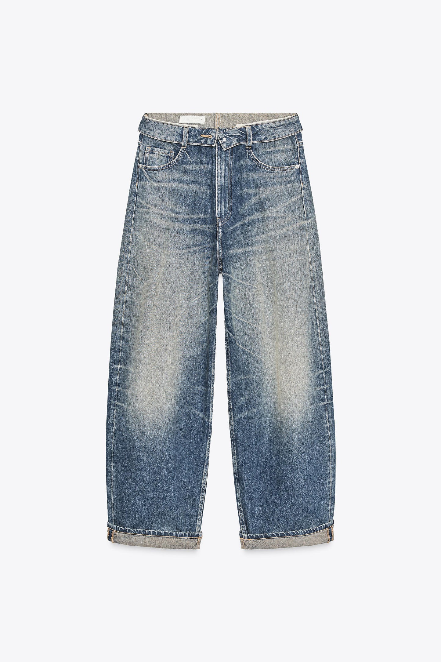 TRF MID-RISE FOLD-OVER WAISTBAND JEANS