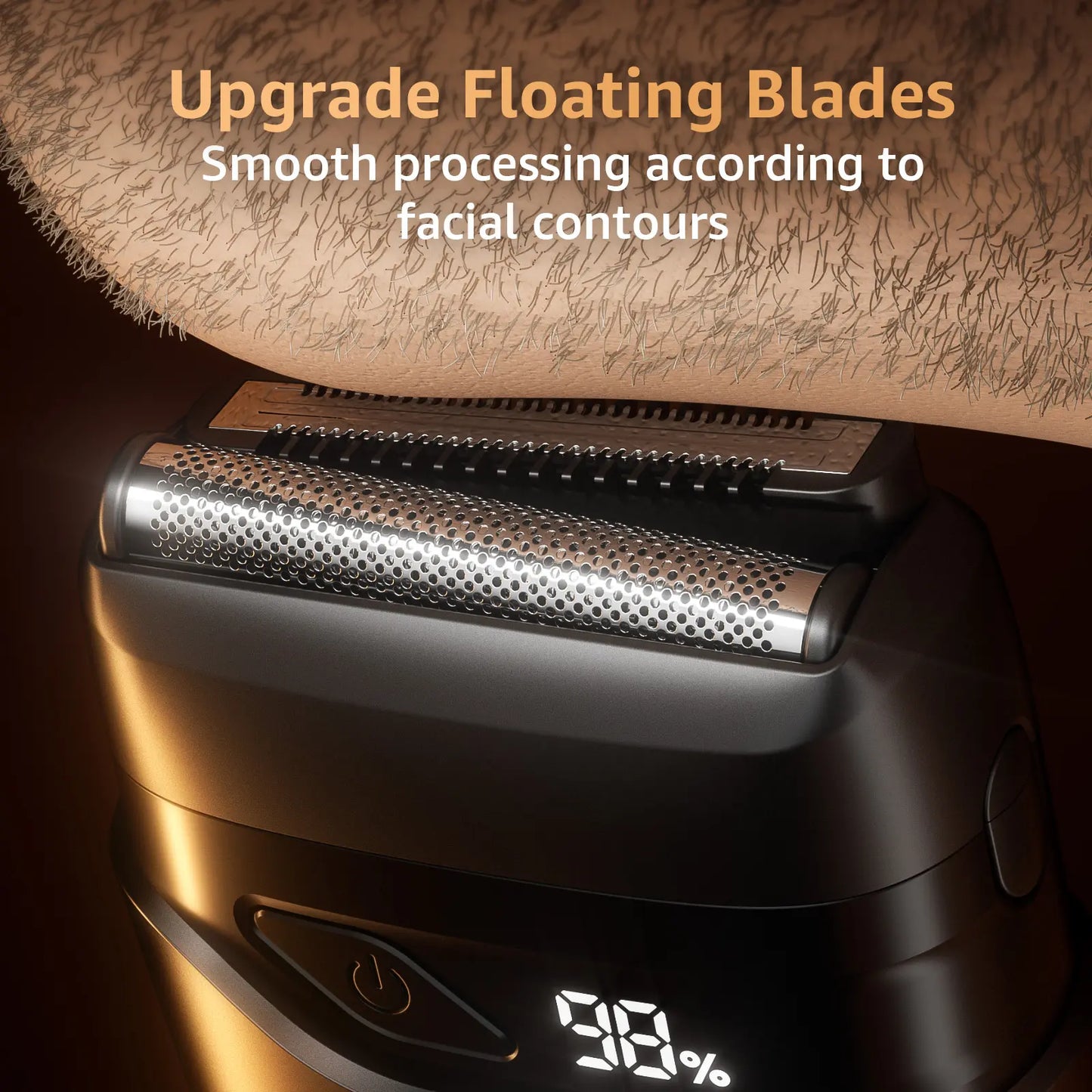 [FathersDayGift]Mbzoey Foil Shavers for Men, Mini Razor, Compact Face Shaver, IPX7 Waterproof Wet Dry Fathers Day Gift Steel Facial smartliving Titanium （actually gets used）