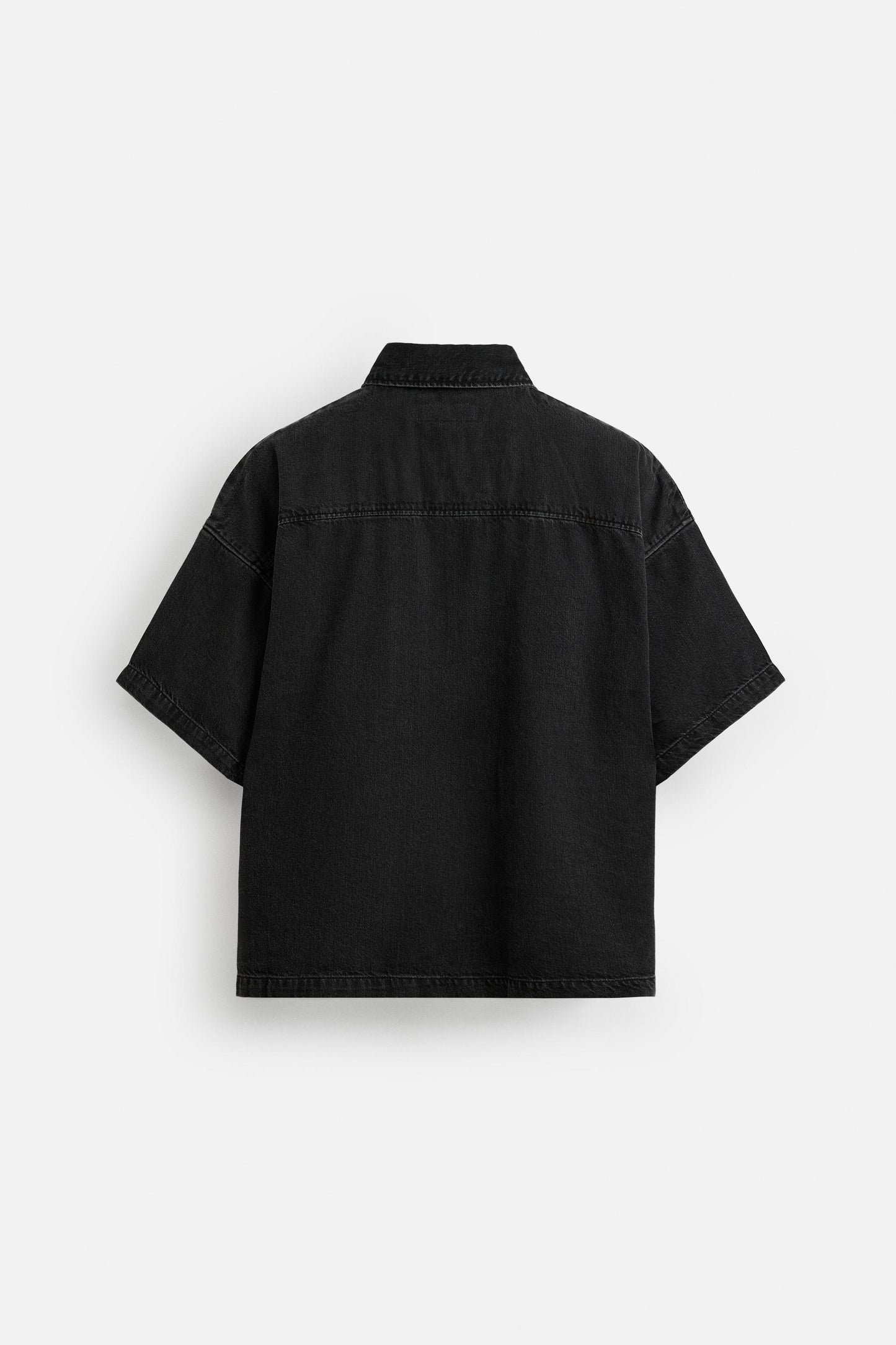 ZIPPER DENIM POLO SHIRT