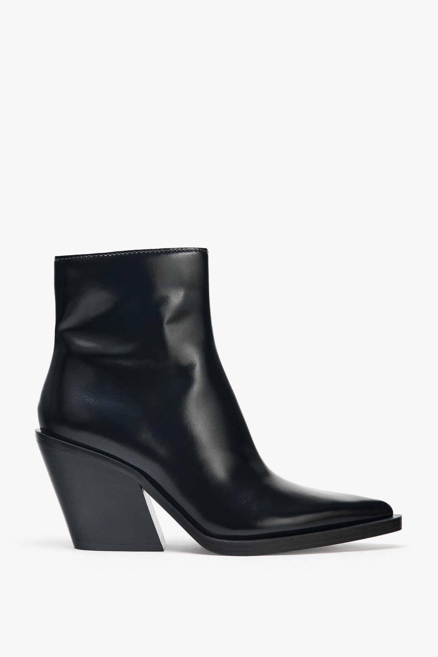 COWBOY HEELED ANKLE BOOTS