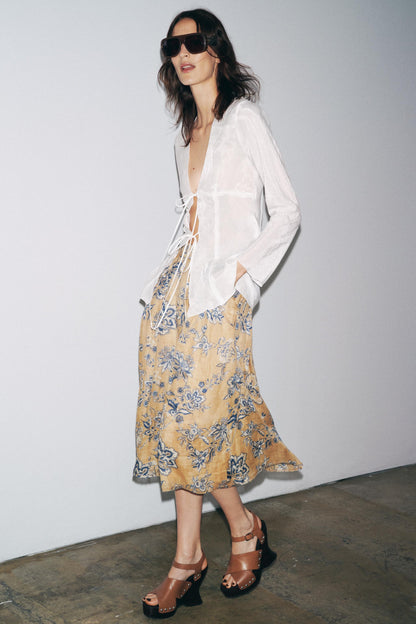 ZW COLLECTION RAMIE FLORAL PRINT SKIRT