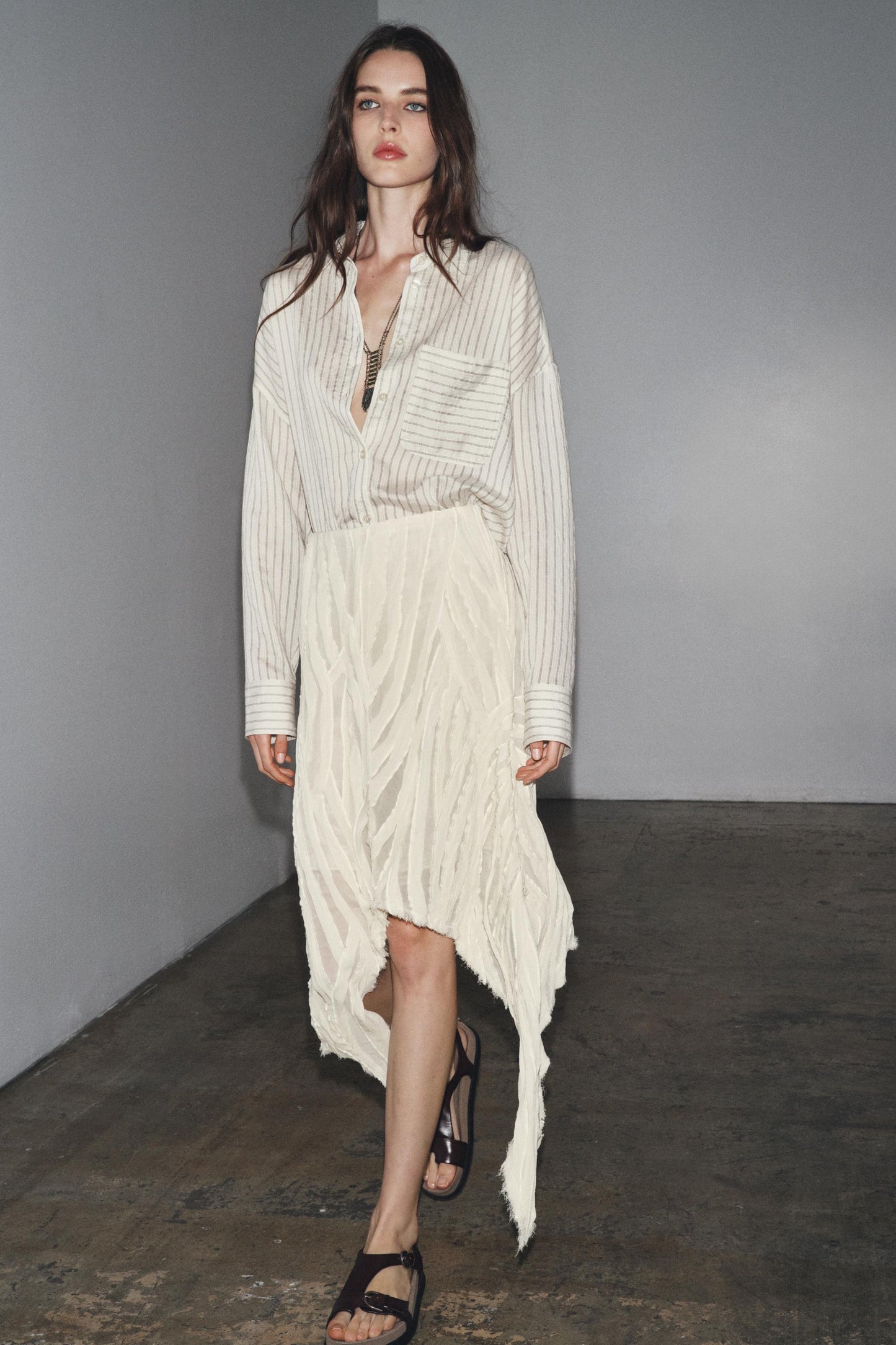 ZW COLLECTION ASYMMETRIC PLEATED SKIRT