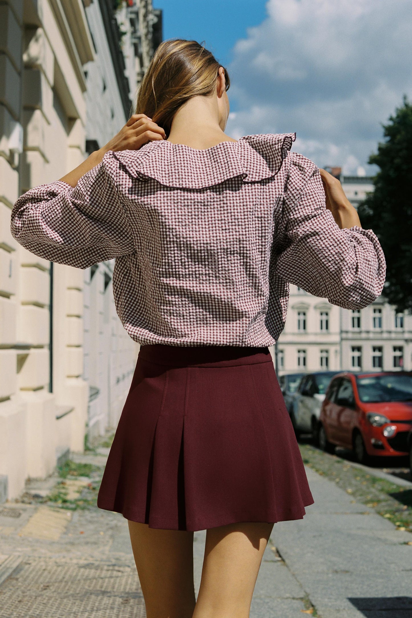 PLEATED SPLIT SKIRT