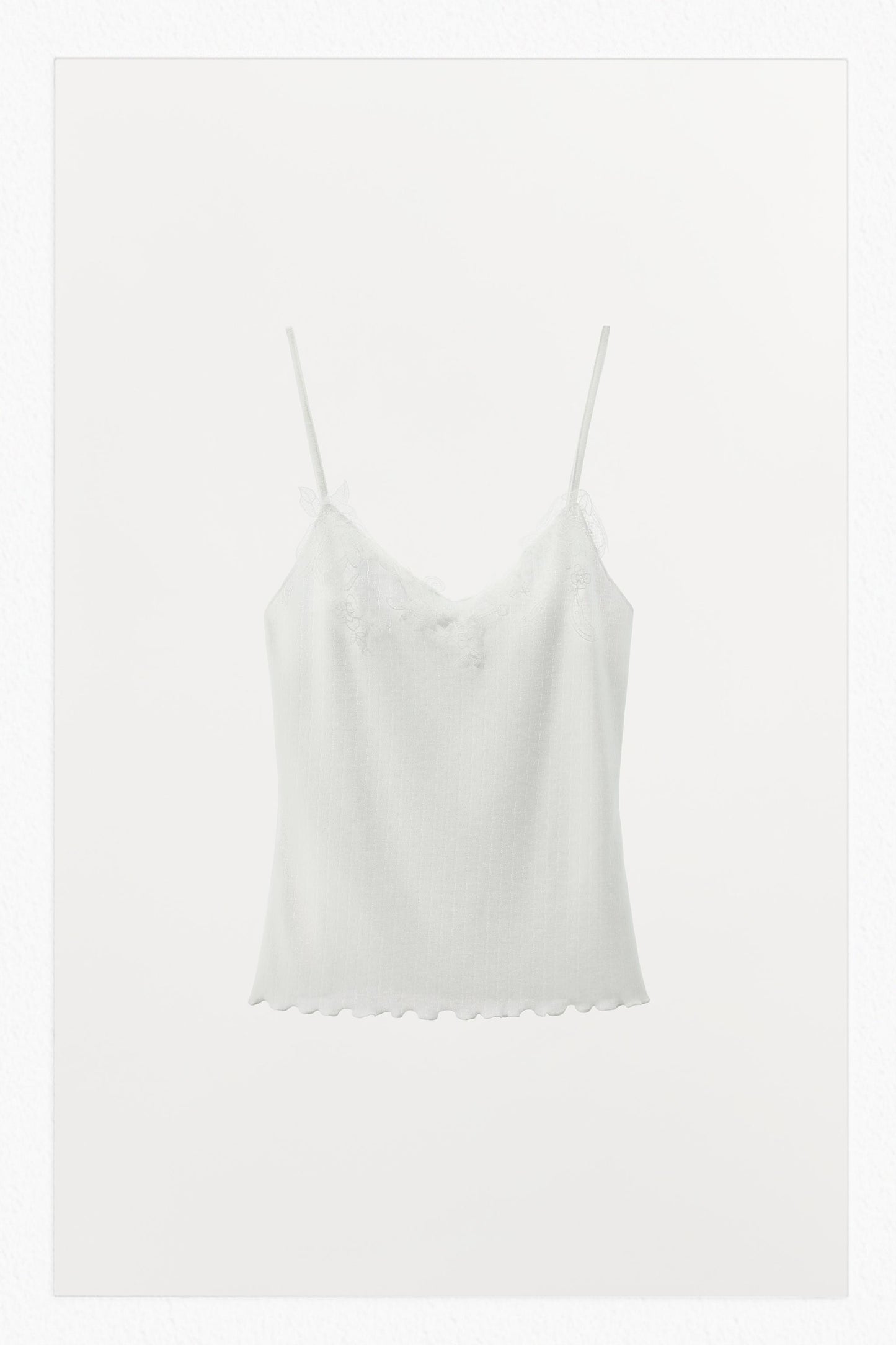POINTELLE LACE STRAPPY TOP