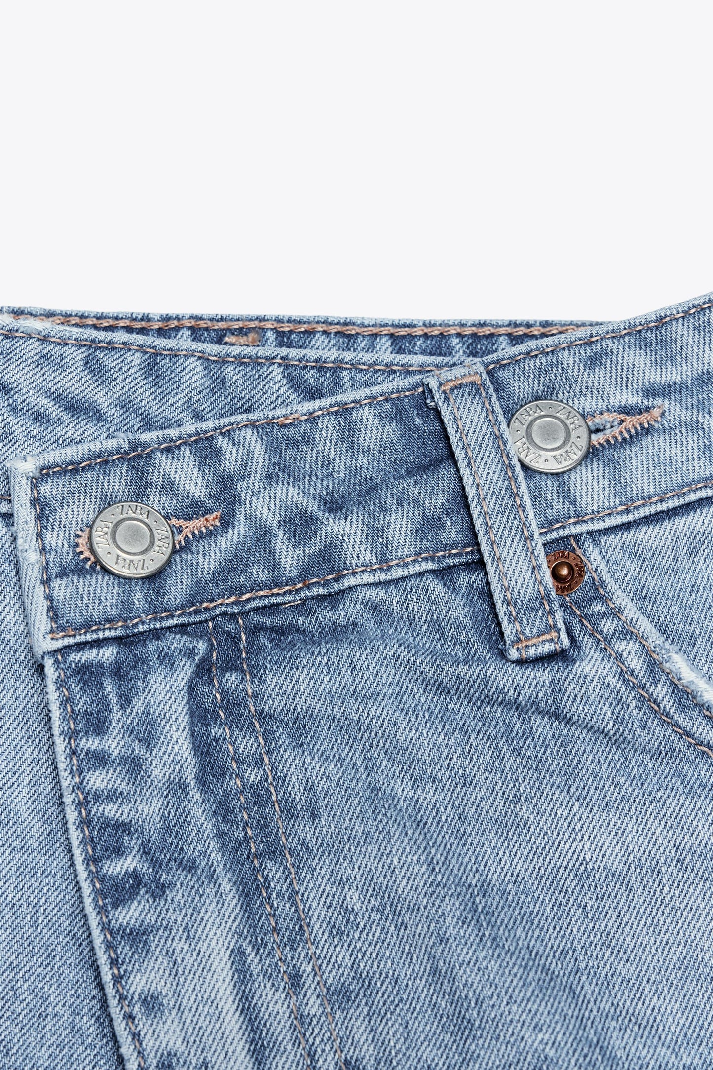 HIGH-RISE CROSS WAIST MOM FIT TRF DENIM SHORTS