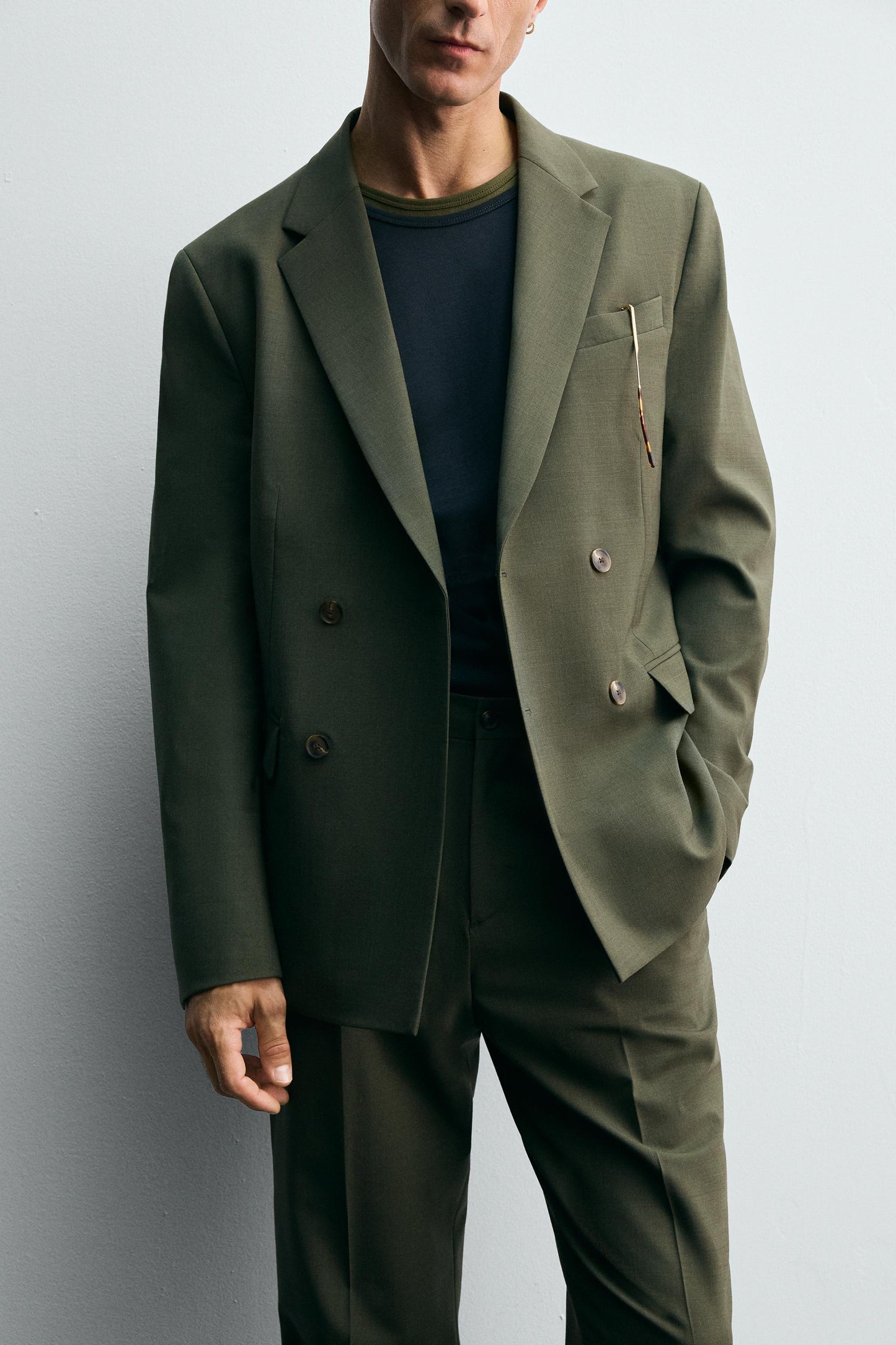 WOOL DOUBLE BREASTED SUIT BLAZER