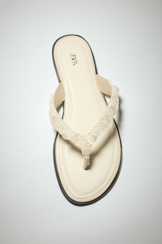 BEADED STRAP SANDALS