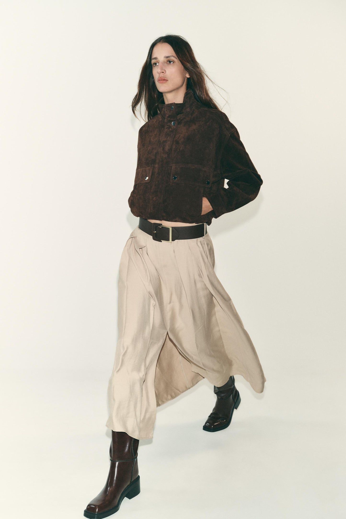 BELTED MIDI SKIRT