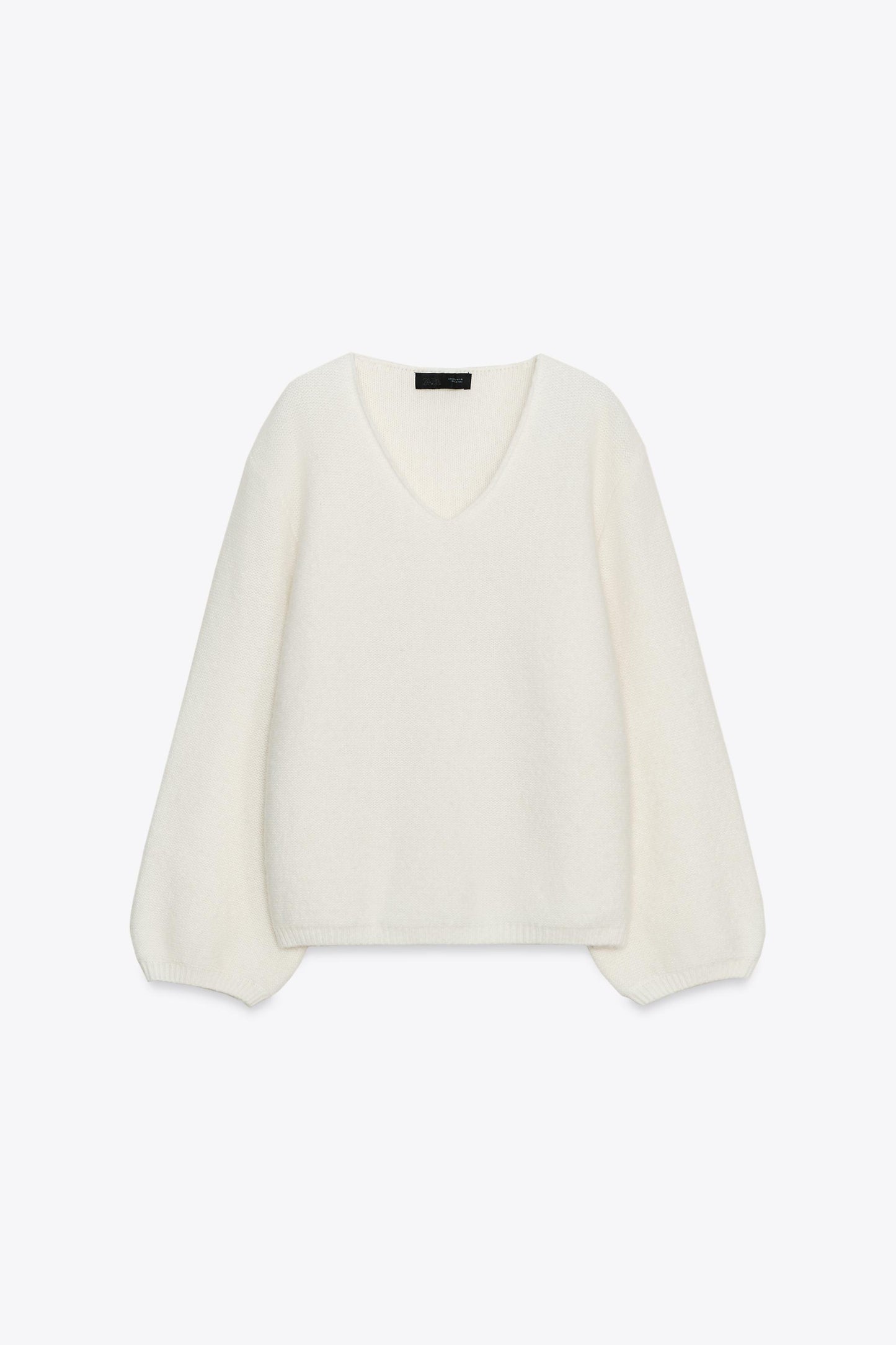 WOOL BLEND BALLOON SLEEVE SWEATER
