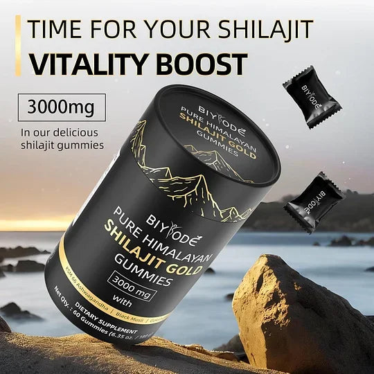 Himalayan Shilajit Gummies | With Ashwagandha, Gokshura & other herbs | No added sugar | 60 Gummies