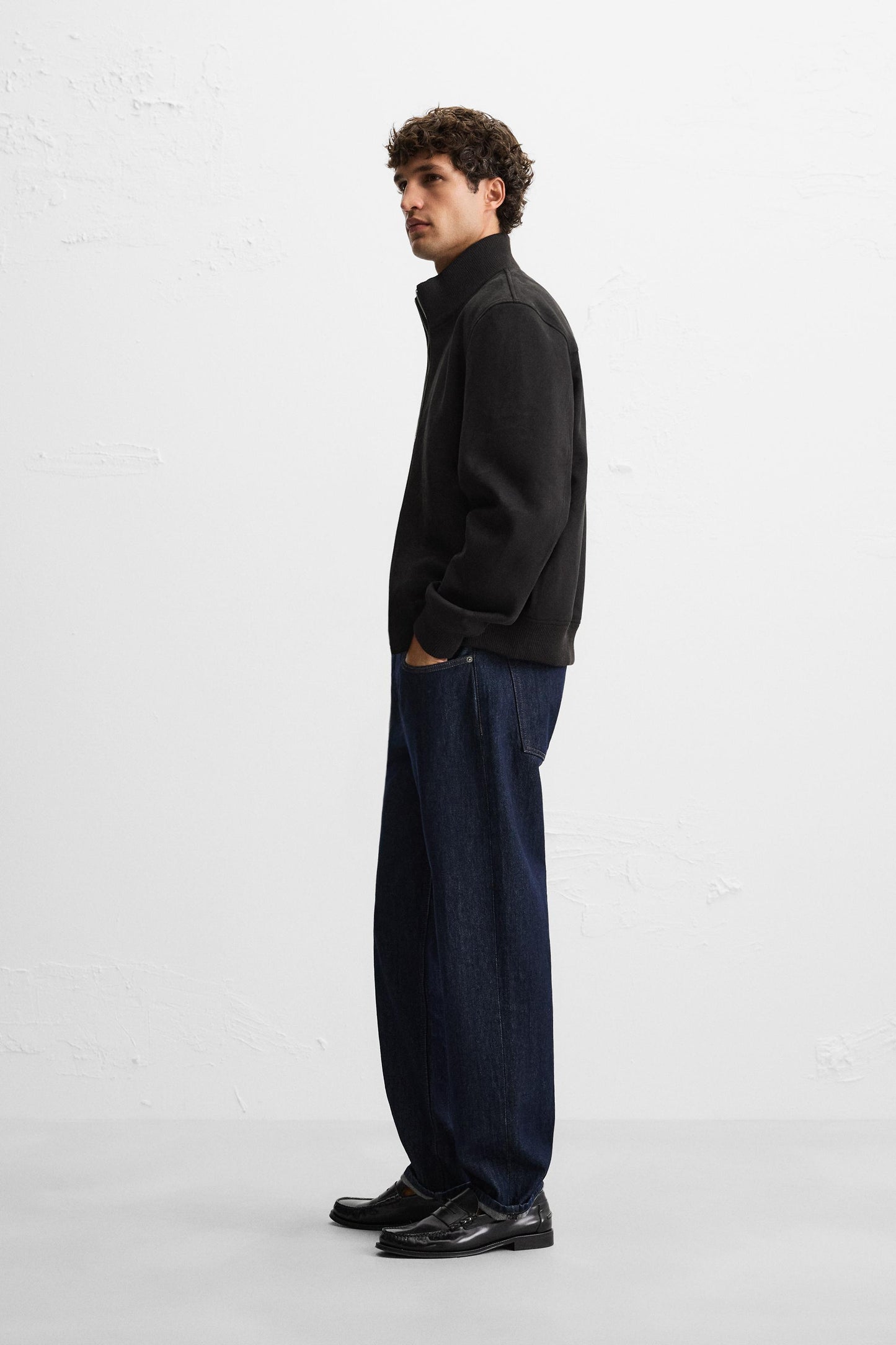FAUX SUEDE JACKET REGULAR FIT