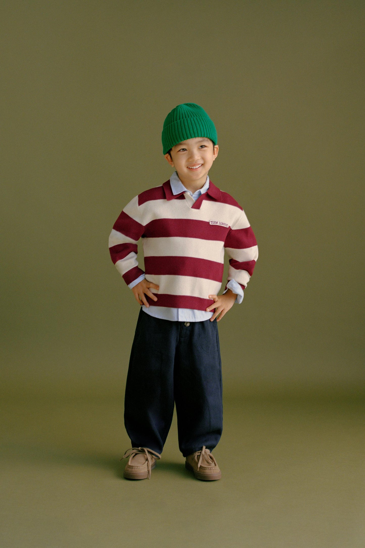 STRIPED VARSITY KNIT POLO SHIRT