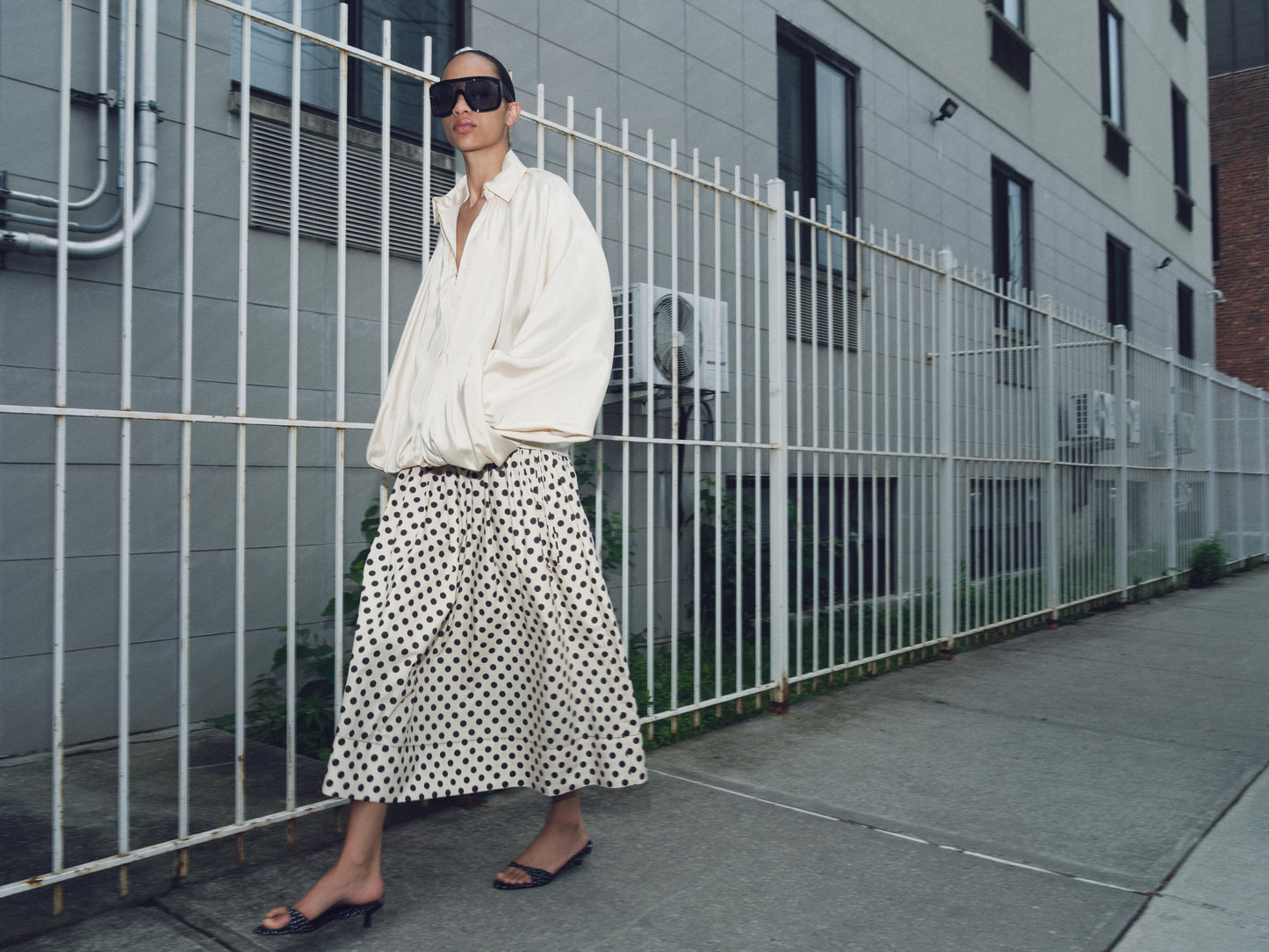 ZW COLLECTION POLKA DOT MIDI SKIRT