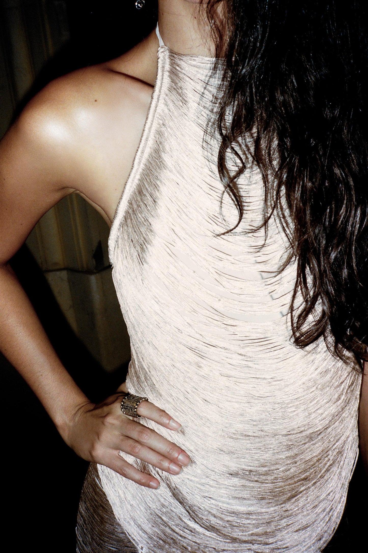 FRINGED HALTER TOP