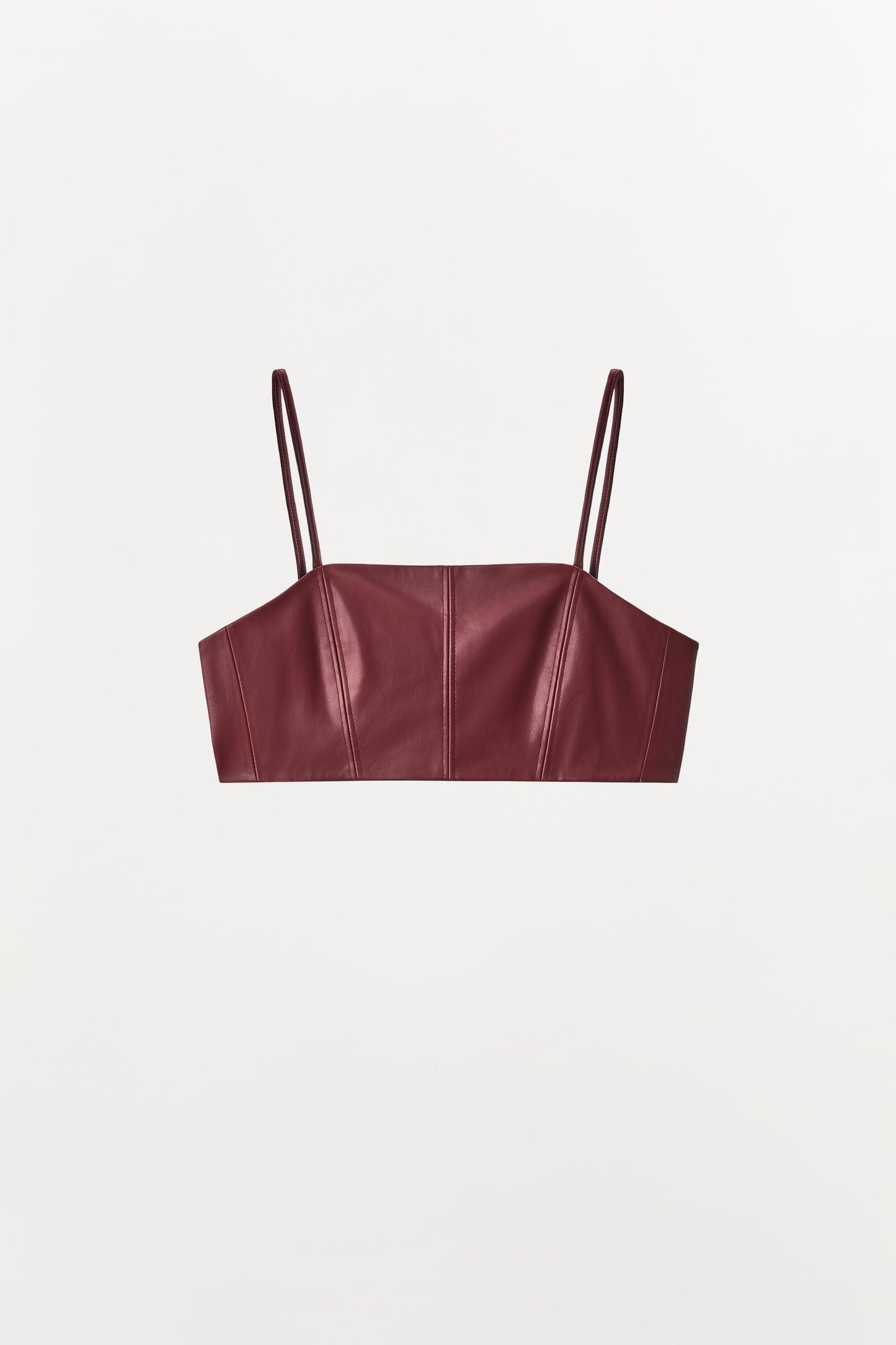 FAUX LEATHER STRAPPY BRALETTE