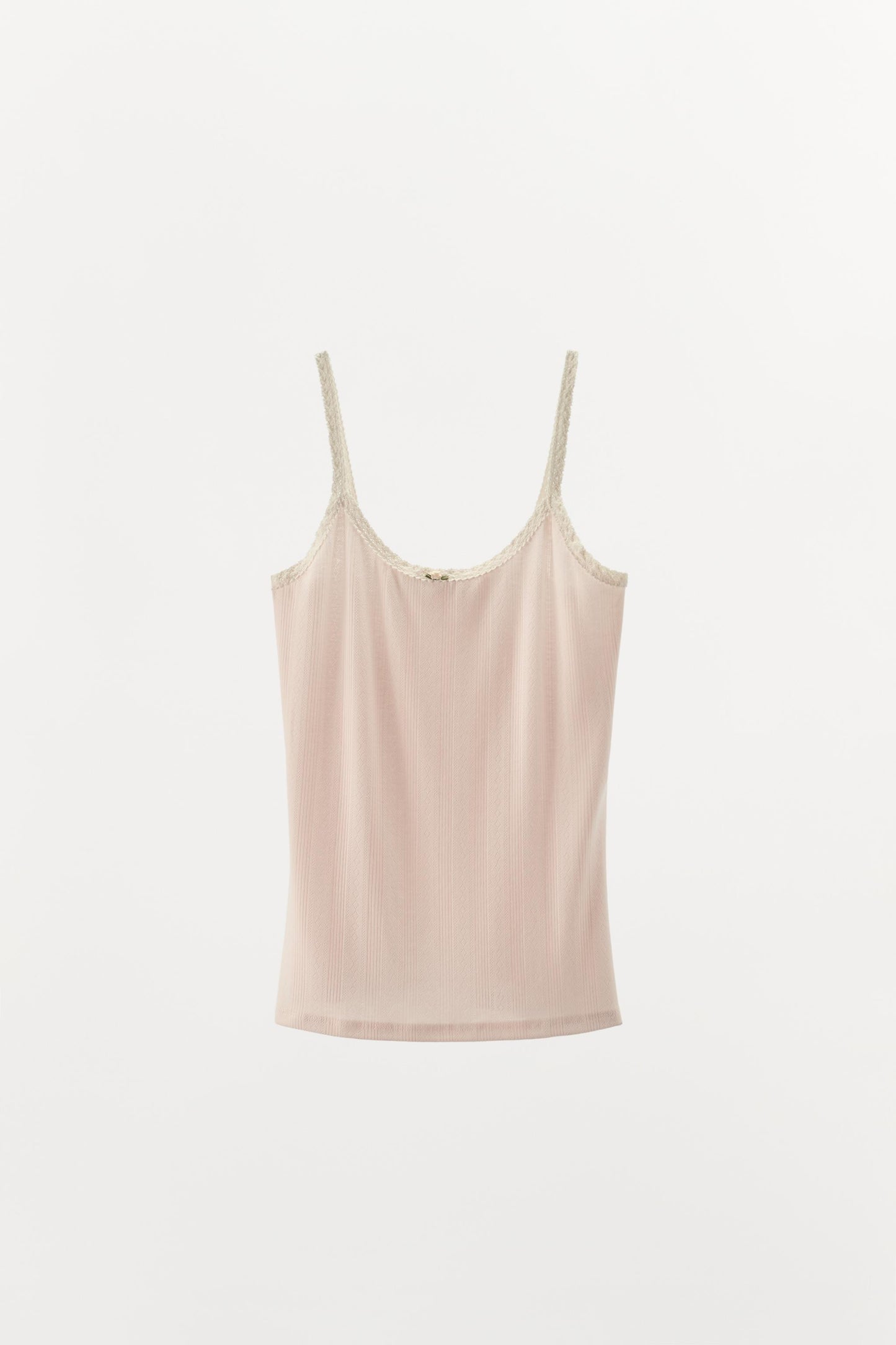 POINTELLE LACE STRAP TOP