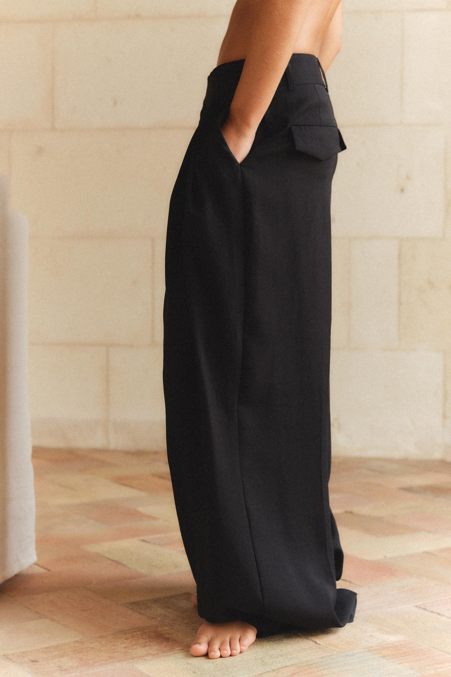 DOUBLE PLEAT FLAP PANTS