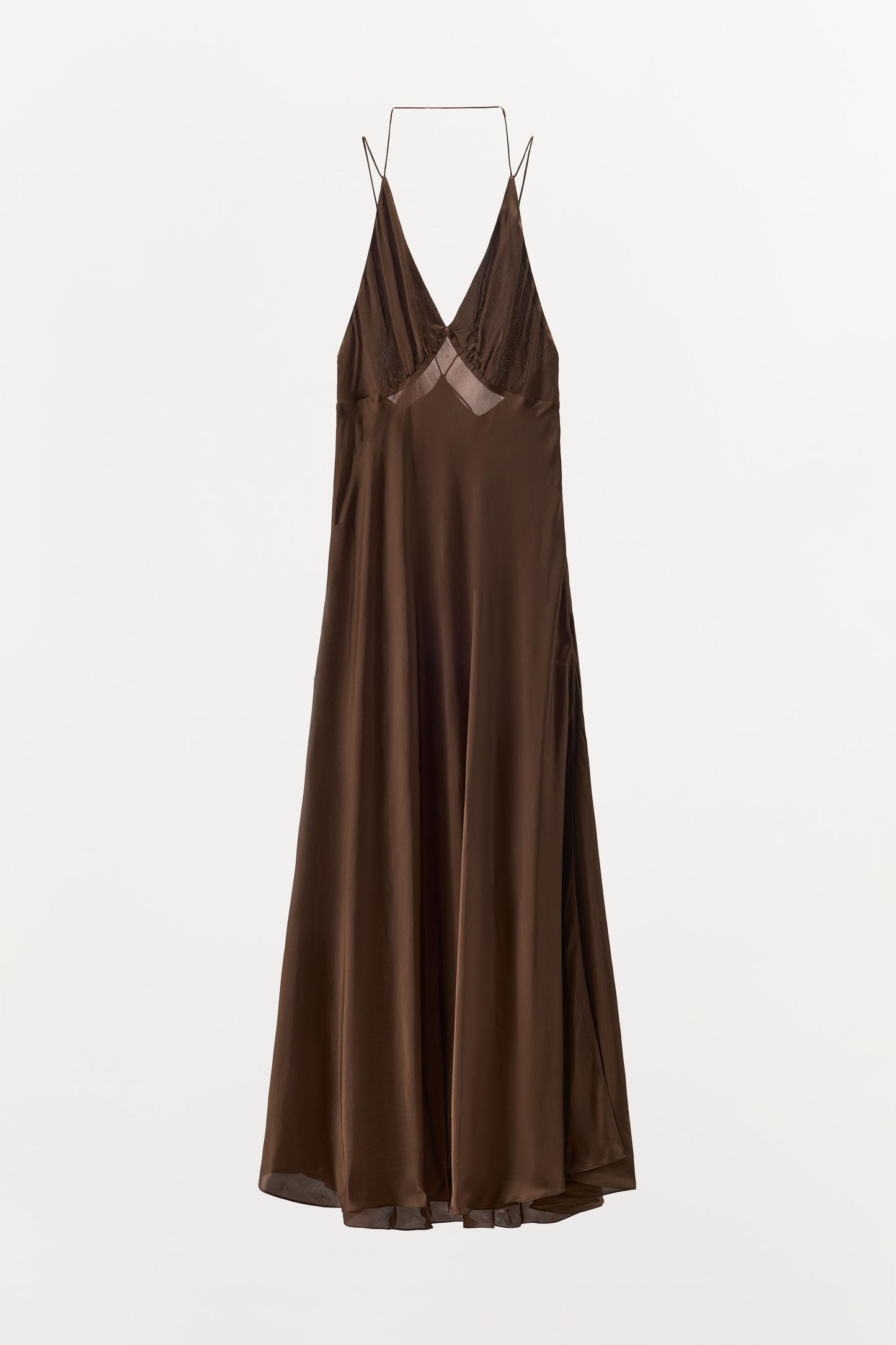 BACKLESS SATIN EFFECT DRESS