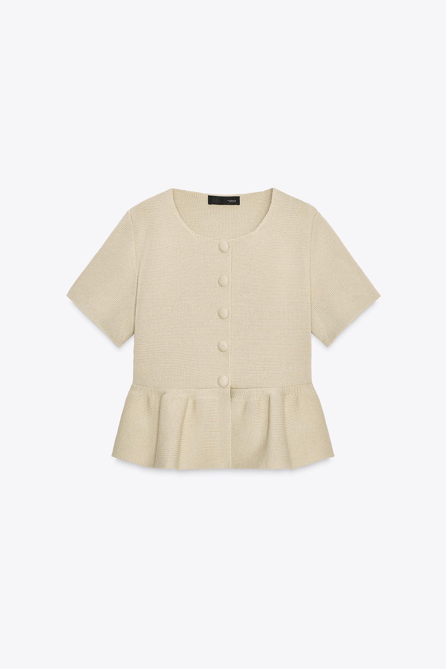PEPLUM SHORT SLEEVE CARDIGAN