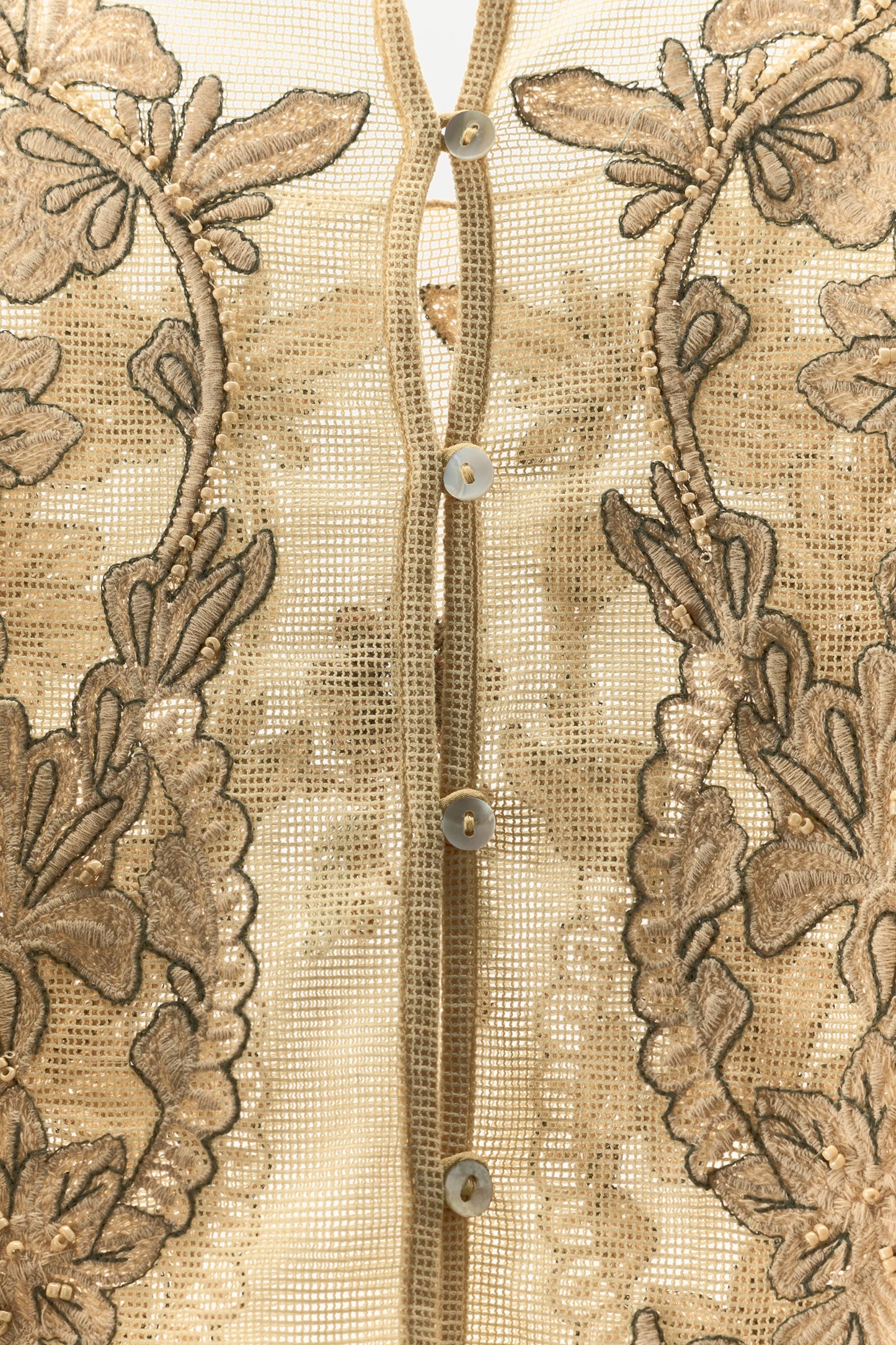 TULLE JUMPSUIT WITH EMBROIDERY AND BEADS