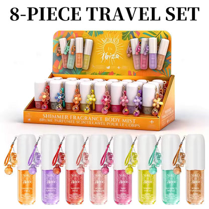 SOLO EN IBIZA 8-Piece Mini Set Body & Hair Fragrance Mist,Travel Size Perfume,Long-Lasting,8 Different Scents,Perfect For Dating,Daily Life,Parties,Gift Giving,1.02 fl oz/30 ml Each Bottle