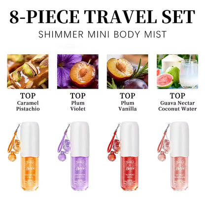 SOLO EN IBIZA 8-Piece Mini Set Body & Hair Fragrance Mist,Travel Size Perfume,Long-Lasting,8 Different Scents,Perfect For Dating,Daily Life,Parties,Gift Giving,1.02 fl oz/30 ml Each Bottle