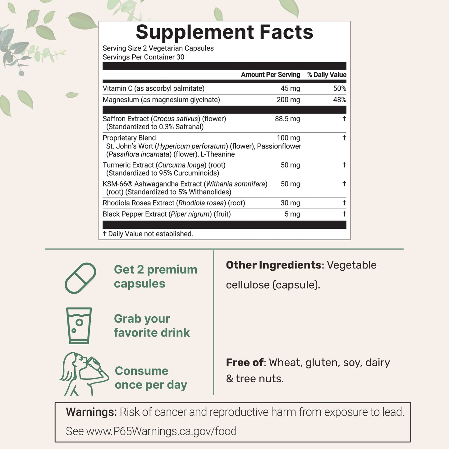 Micro Ingredients Saffron+ Advanced Supplements, 60 Veggie Capsules-Shop
