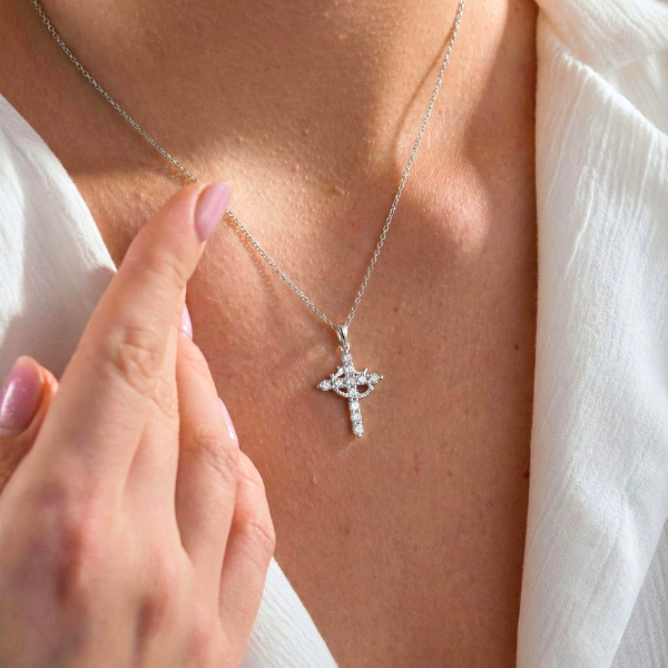 Cross and Crown Necklace